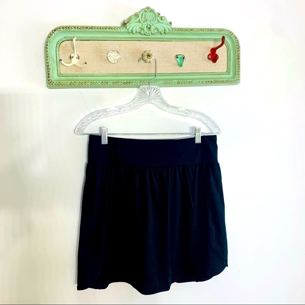 Nanette Lepore Play Compression Tennis Skirt Skort black large women nwt